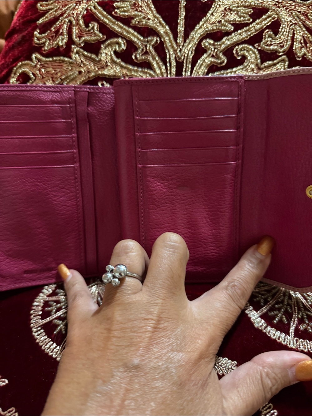 Miu Miu Bicolor Leather Compact Wallet two-tone Rosa and Peonia colorway. EUC - Picture 4 of 9